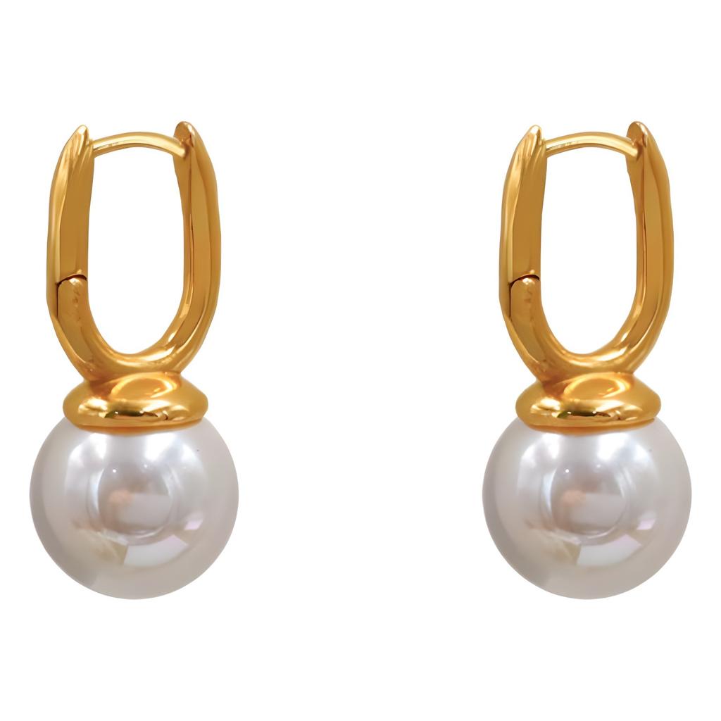 Literary And Retro Color-Preserving U-Shaped Pearl Earrings, Ear Buckles, Fashionable Temperament, Design Sense, Light Luxury Earrings For Girls