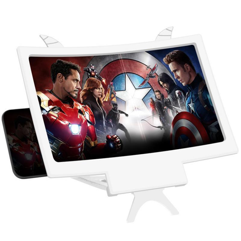 

10-дюймовый 12-дюймовый изогнутый экран Увеличитель экрана мобильного телефона высокой четкости Увеличительное стекло для мобильного телефона Ленивый кронштейн Увеличитель 10 inch белый