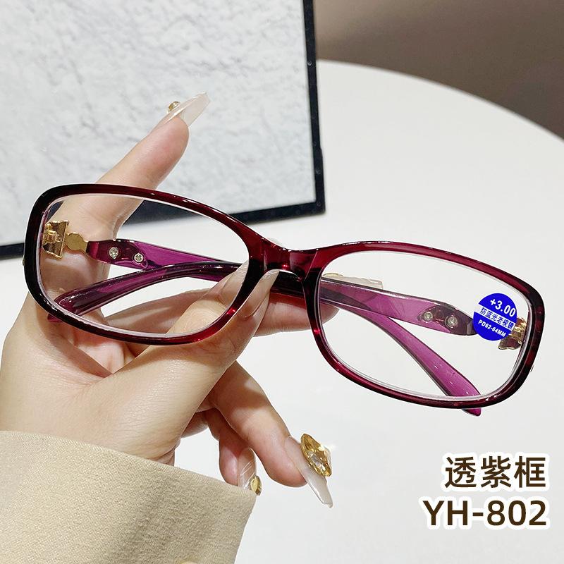 New middle-aged and elderly fashionable and elegant women's street stall lantern reading glasses anti-blue full-frame high-end far-sighted glasses