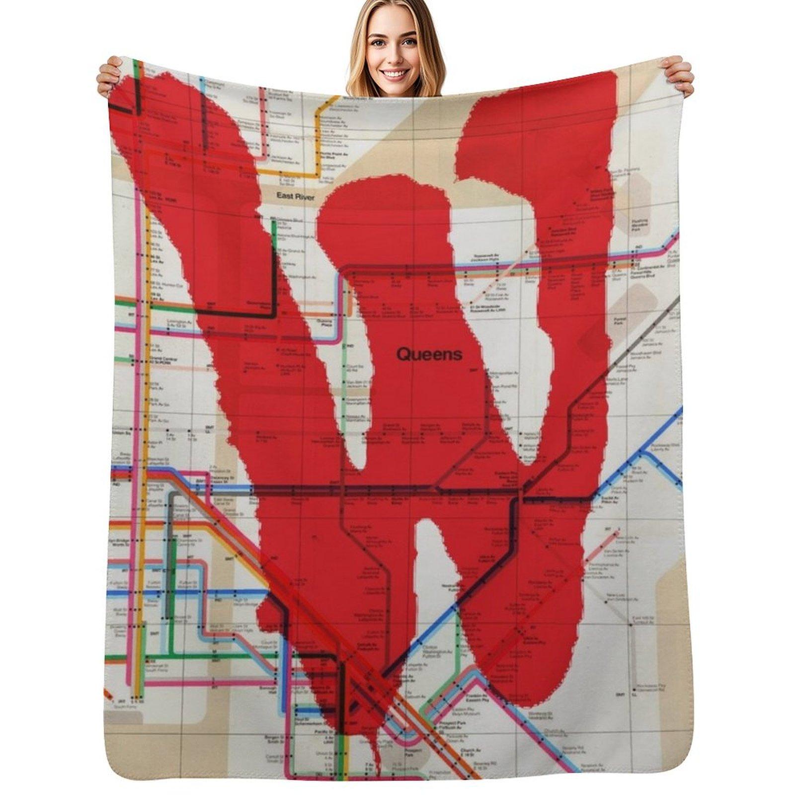 Warriors Map Throw Blanket Warm Cozy Throw Blanket for Living Room Couch 102x76cm(40x30in)