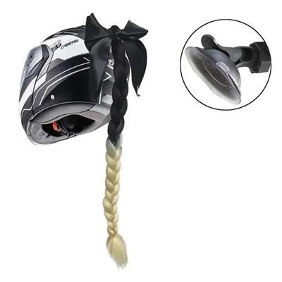 Tresses de casque de moto 22 pouces Tresse pour femme Perruque pour casques de moto 11 couleurs Twist Double Queue de cheval Avec Ventouse Nœud