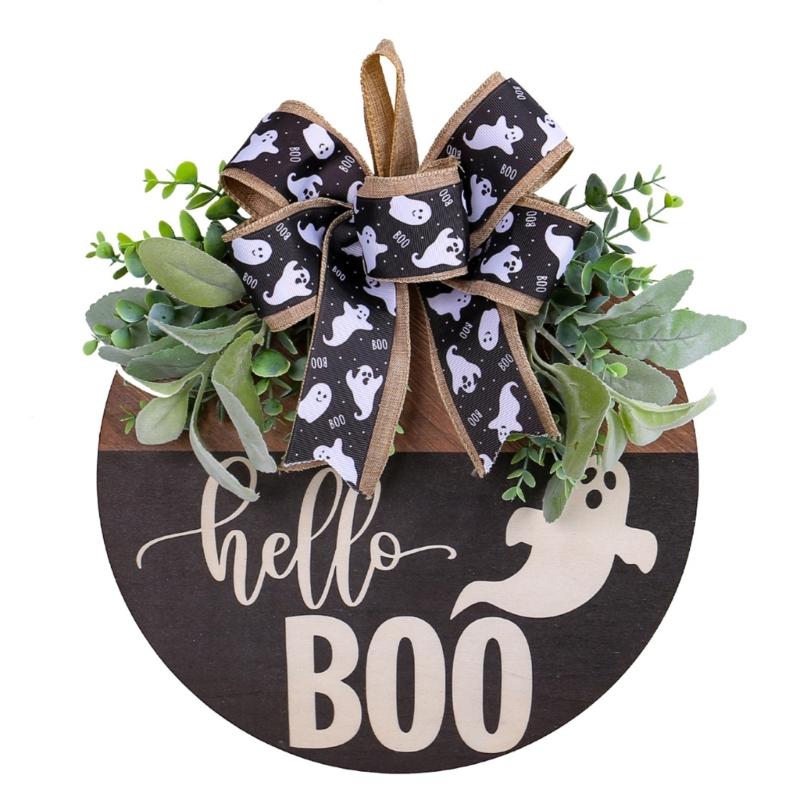 

Festival Halloween Skull Welcome Sign Handmade Wood Plaque Door Hanger for Door or Garden Decoration Party Supplies 1
