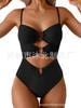 Women's One-piece Swimsuit, Button-down Bikini Sexy Swimsuit, Hollow Swimsuit.