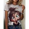 Summer Women's 3D Printed Crew Neck T-Shirt Fashion Versatile Trend Breathable Casual
