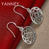 925 Sterling Silver Exquisite Floral Openwork Pendant Earrings, Fashionable Wedding Gift for Women, Jewelry