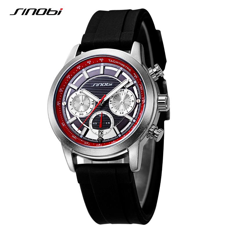 Sinobi Men s Multifunctional Quartz Chronograph Watch - Waterproof Six-Hand Fashion Business Wristwatch 9885