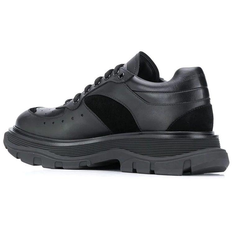 Alexander McQueen Tread Suede panelled Leather Trainers 'Black' 627222WHRH51081