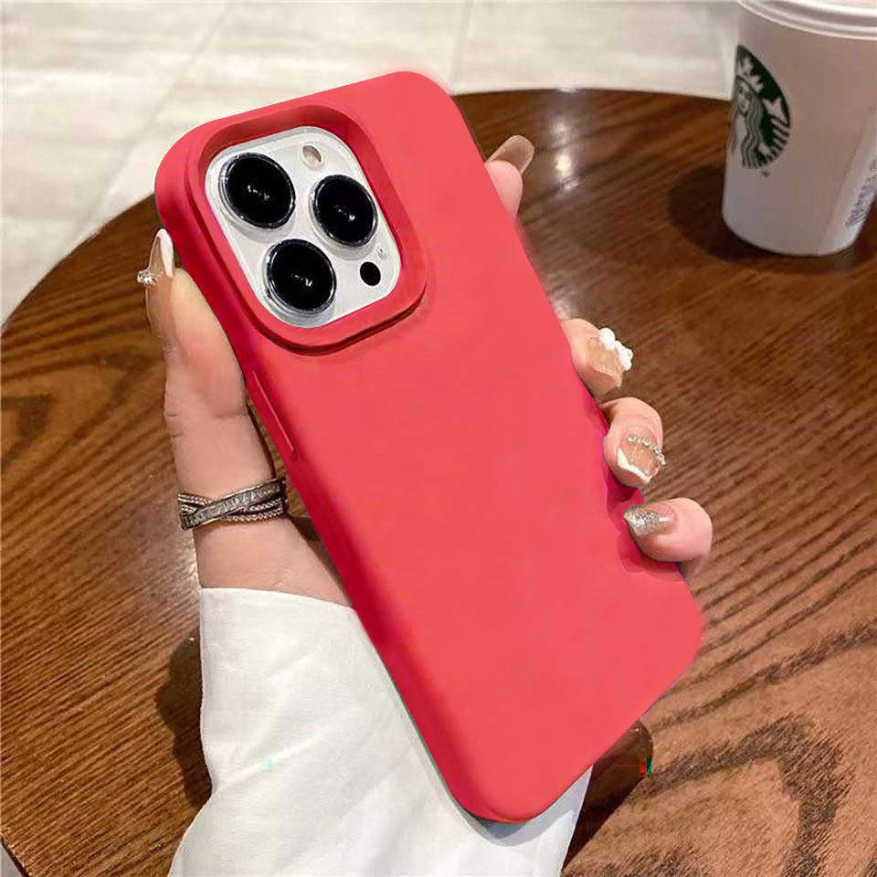 Liquid Silicone Case For iPhone 16 15 14 13 12 11 Pro Max Shockproof Soft Back Protection Cover For 16 series Phone Accessories
