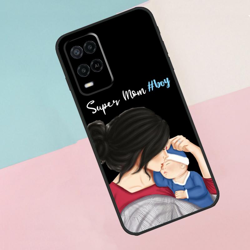 Super Dad Mom Baby Girl Twin For Oppo A16 A76 A96 A15 A80 A60 A40 A94 A54 A98 A78 A18 A38 A58 A17 A77 A74 A57S Phone Case