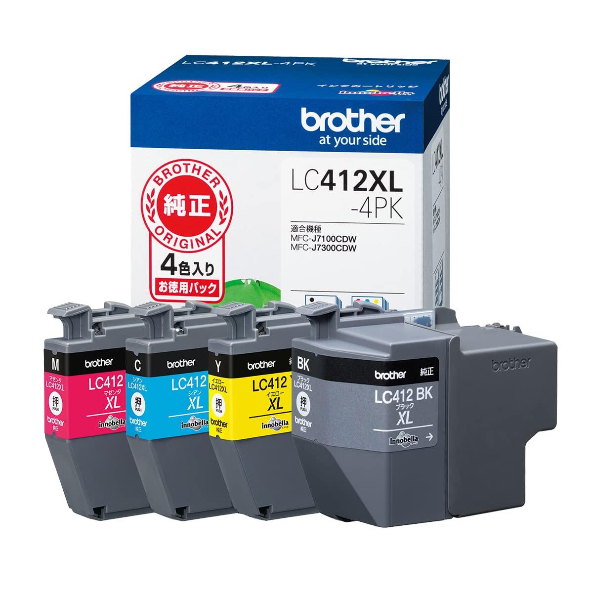

Пакет чорнильних картриджів Brother Industries Сумісна модель Black Small [Brother Genuine] 4-color (велика ємність) LC412XL-4PK номер MFC-J7300CDW,