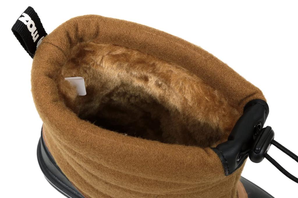 Mozu Bean Down Boots, Inner Boa, Elastic Cuffs, Cord Stoppers, Women's, Camel, Size 24cm