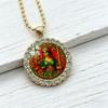Goddess of Justice Cameo Necklace Ornate Frame Themis Symbolizes Fairness and Authority Accessories
