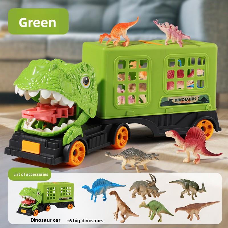 Dinosaur Toy Car, Dinosaur Capture Scene, Storage Van, Inertia Sliding, Children's Car, Toy Gift