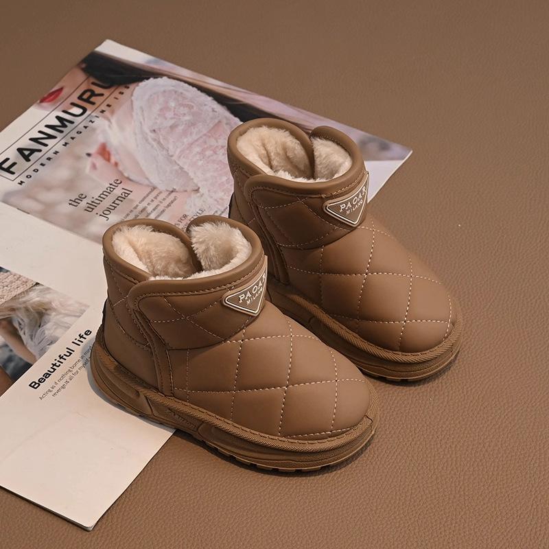 

Девочки зимние сапоги нескользящие и водонепроницаемые зима 2025 новые детские хлопковые сапоги теплые большие хлопковые девочки бархатные хлопковые туфли 31 [Inner Length 19.5CM] хаки