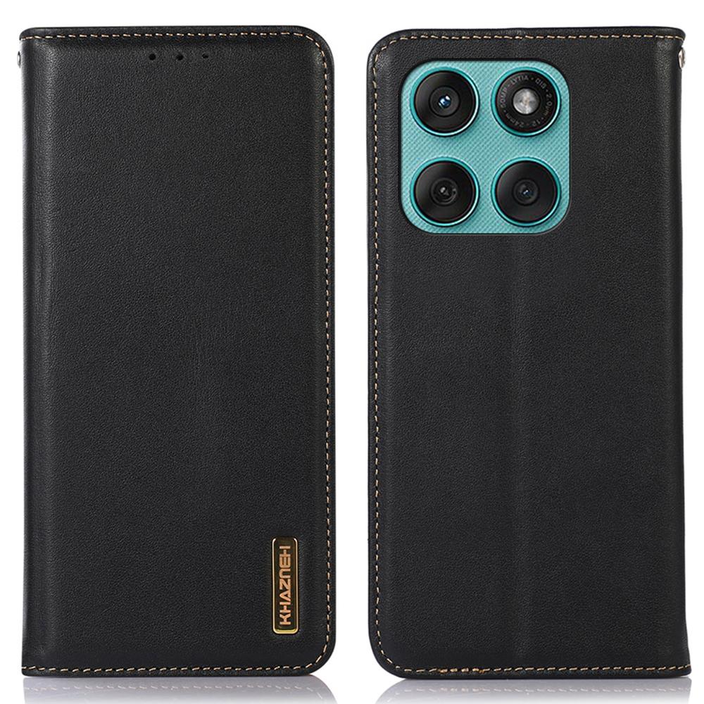 KHAZNEH For Motorola Edge 60 5G/60 Fusion 5G/60 Pro 5G Case Wallet Genuine Cow Leather Phone Cover Nappa Texture