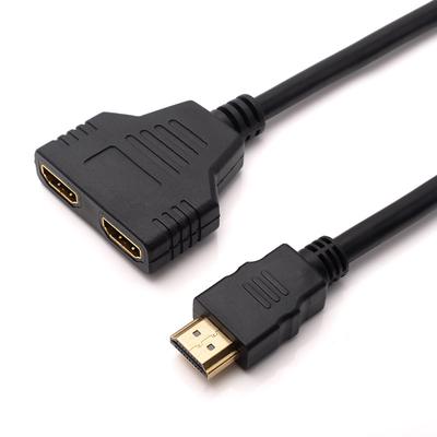 Cable adaptador HDMI V1.4 macho a doble hembra, 1080P, divisor de dos puertos en Y, HDMI 2.0