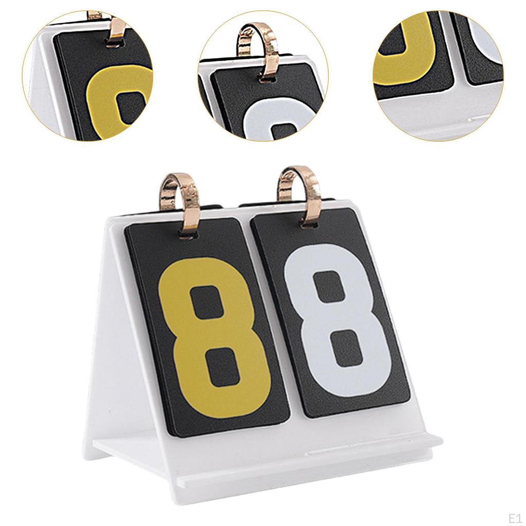 Cartón Juego de Cartas Marcador Número Flip Marcador de Puntos Escritorio Compacto Acrílico Manual Números Grandes