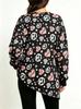European Halloween Heart Pumpkin Print Long Sleeve with Ribbed Cuffs and Irregular Hem (2026 Style)