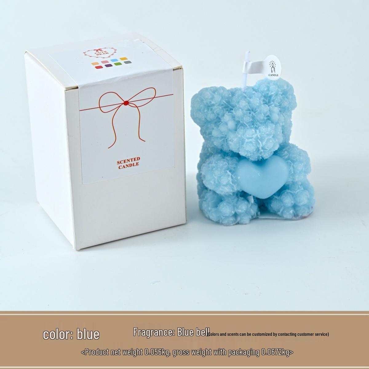 

Фигурка Медведь из роз на День святого Валентина - Ароматическая свеча - Подарок для нее для создания атмосферы на свадебной вечеринке