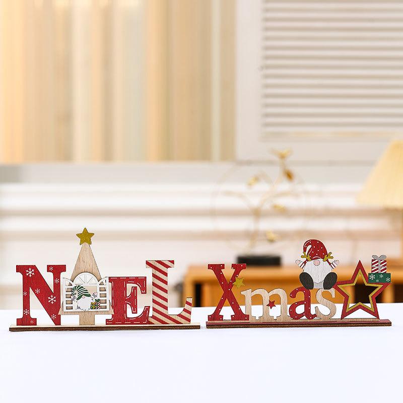 Christmas DIY English Letter Brand Wooden Tabletop Small Tabletop Set Christmas Gifts