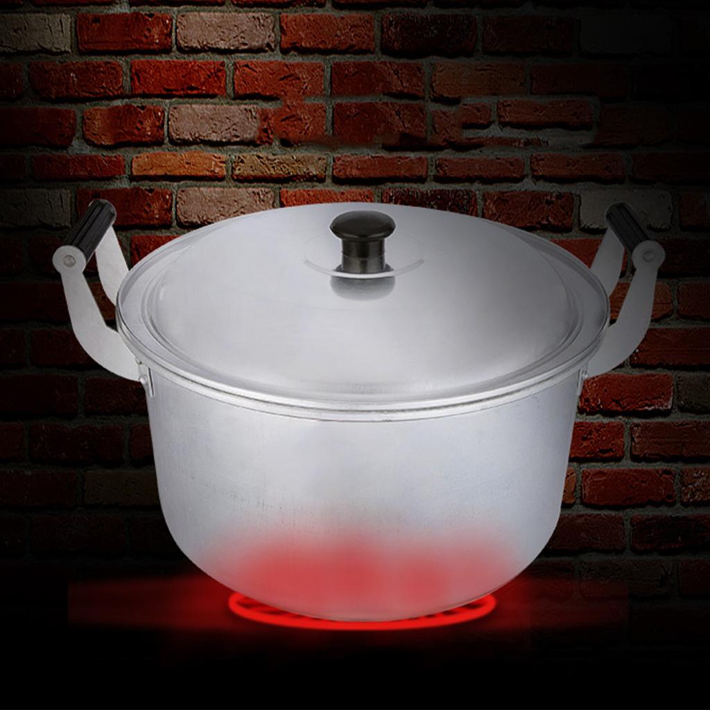 Aluminiowy garnek do gotowania z pokrywką i uchwytem, pogrubiony, o wysokiej wydajności wymiany ciepła, aluminiowy garnek kuchenny do gotowania