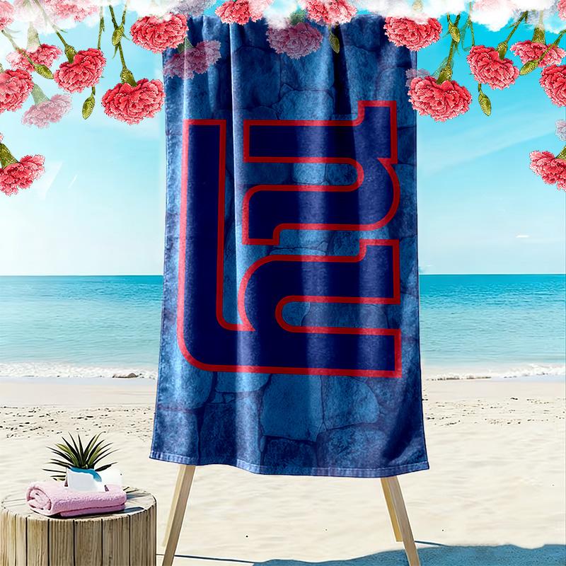 New York Giants Print Beach Towel, Large Soft Quick Dry Towel for Beach Camping Swimming