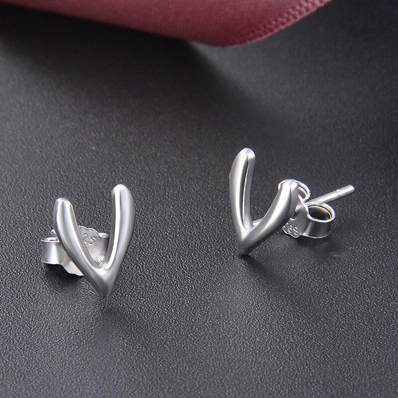 Tancise Cercei tip V cu literă din argint pentru femei Bijuterii de modă Cadouri pentru petreceri de nuntă Cercei