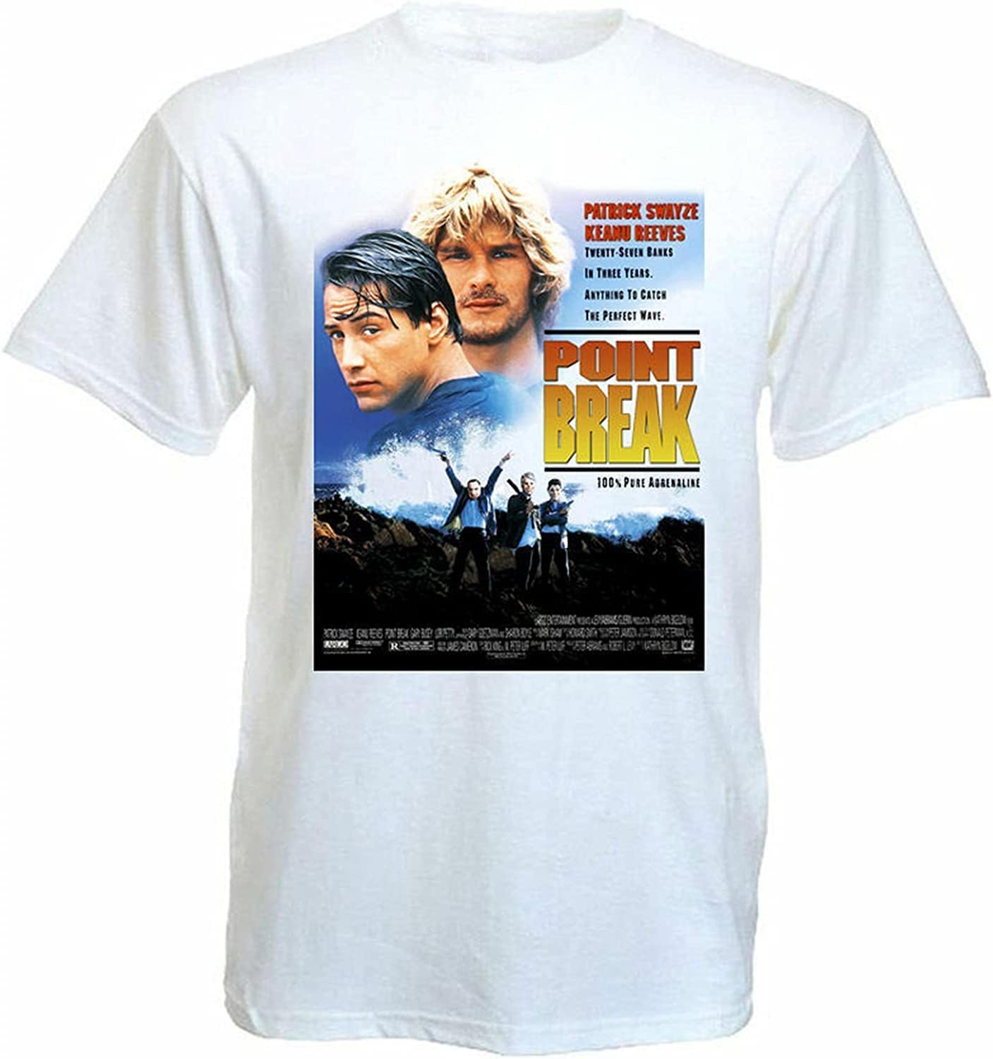 Point Break Movie Poster T Shirt White White XXL M белый