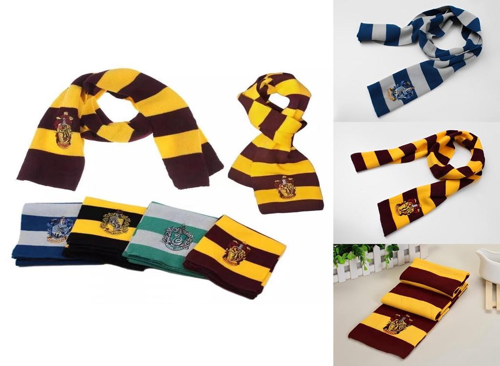Gryffindor House Crest Patch Scarf For Harry Potter Fans Keep Warm With Style!