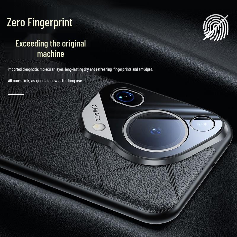 P70U Matte Embossed Leather Phone Case with Edge Protection & Anti-Fingerprint Film