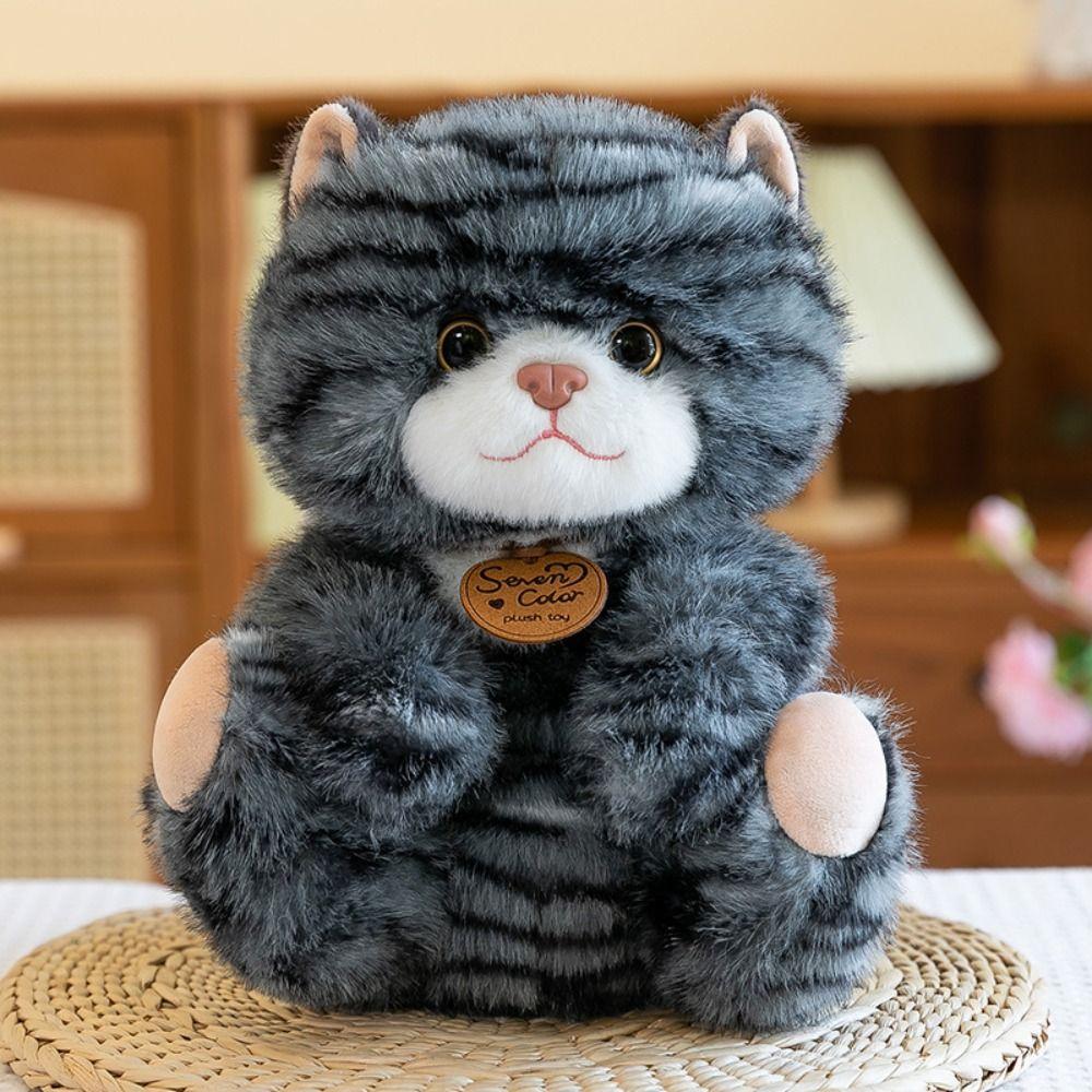 Stuffed Doll Simulation Cat Plush Toys Fluffy Animal Cartoon Kitty Dolls  Car Decor