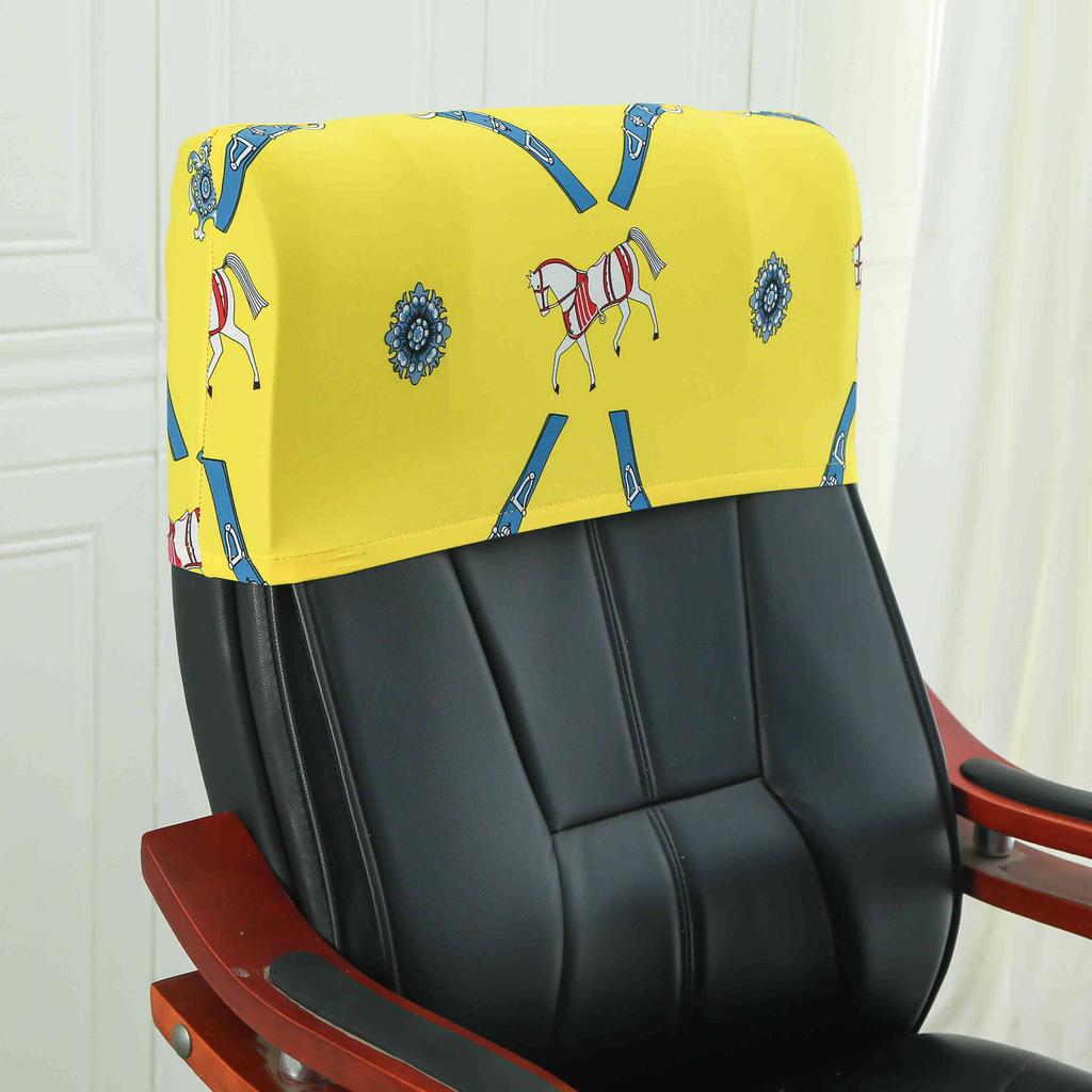 Elastic Boss Chair Headpillow Case Office Chair Cover Swivel Chair Headpillow Case Computer Chair Headpillow Seat Dustproof Head Cover