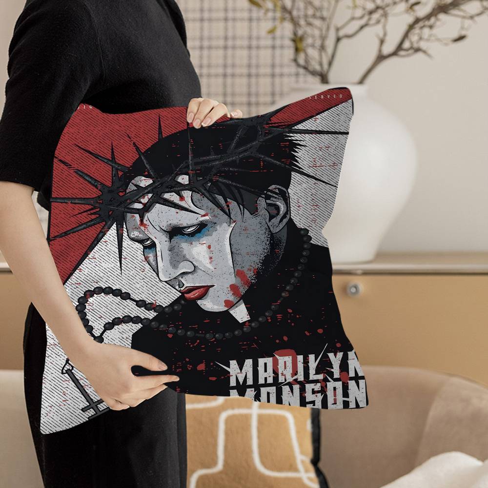 Singer Marilyn Manson Personalized Picture Text Home Decorative Pillows Household Gifts Xcm
