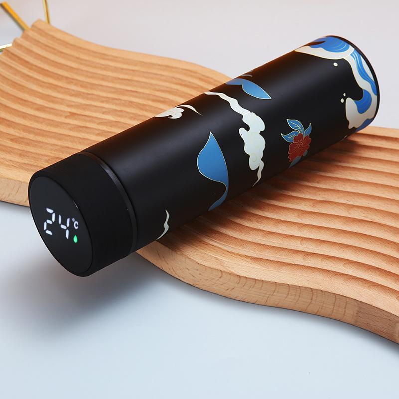 Creative National Water Bottle 304 Stainless Steel Intelligent Insulation Touch Display Vacuum Mup Beautiful Chinese Style Cup