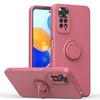 Liquid Silicone Ring Holder Soft Phone Case For Redmi Note 12 Pro 11 10 S 9S 9 Shockproof Back Cover For Xiaomi 11T 12T Pro Lite
