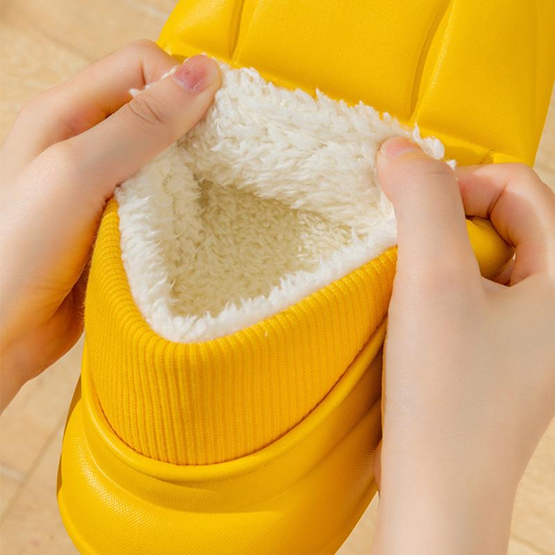 Fashion Thickened Short Plush Women's Boots Eva Waterproof Non-Slip Snow Boots Comfortable Soft-Soled Solid Color Womens Home Shoes