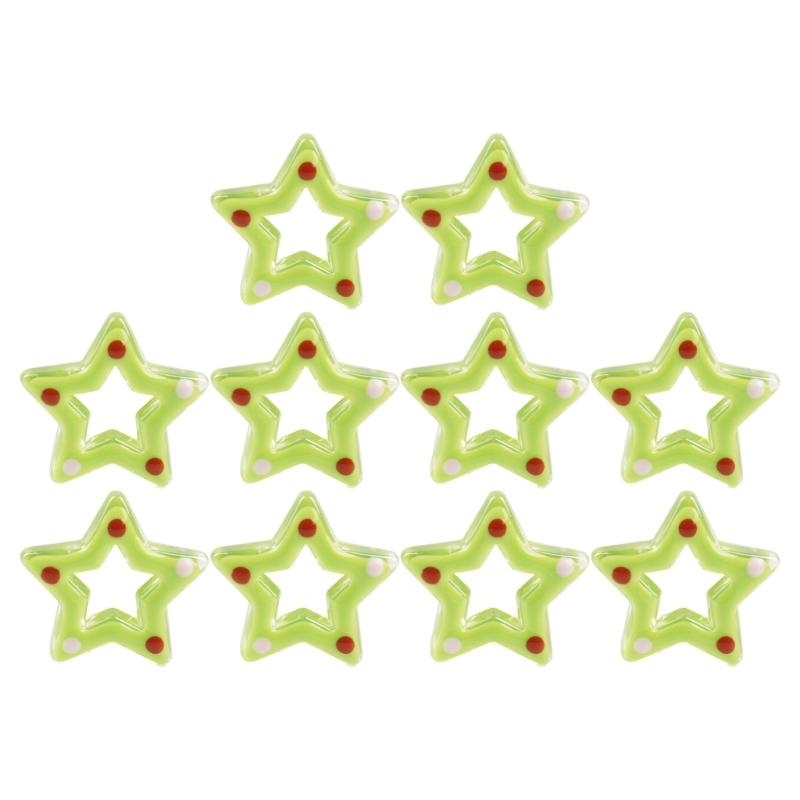 10Pcs Luminous Five-Pointed Star Friendship Necklace Making Beads Acrylic Beading Material Jewelry Accessories for Women