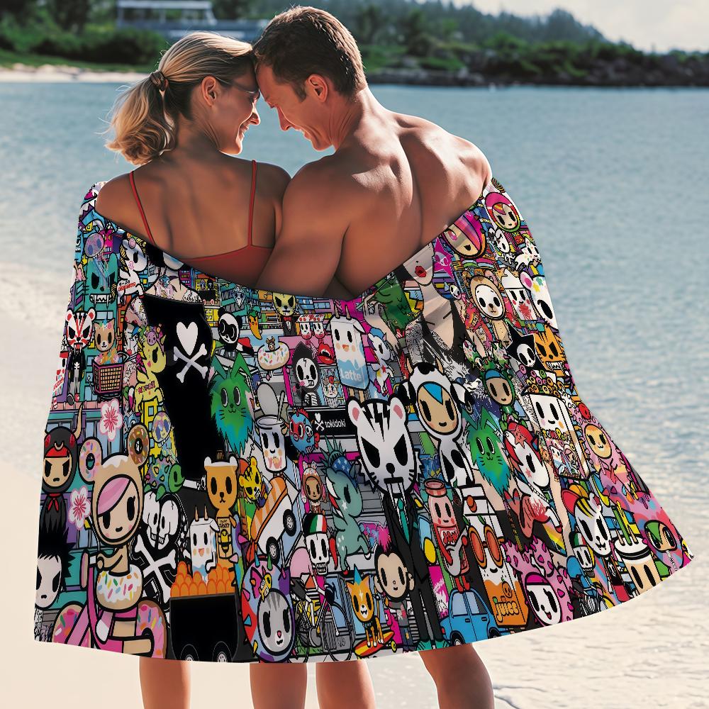 Art T-Tokidoki Towel Yoga Gym Yoga Gym Lightweight Portable for Swimming Beach Travel Sports Accessories Sandproof
