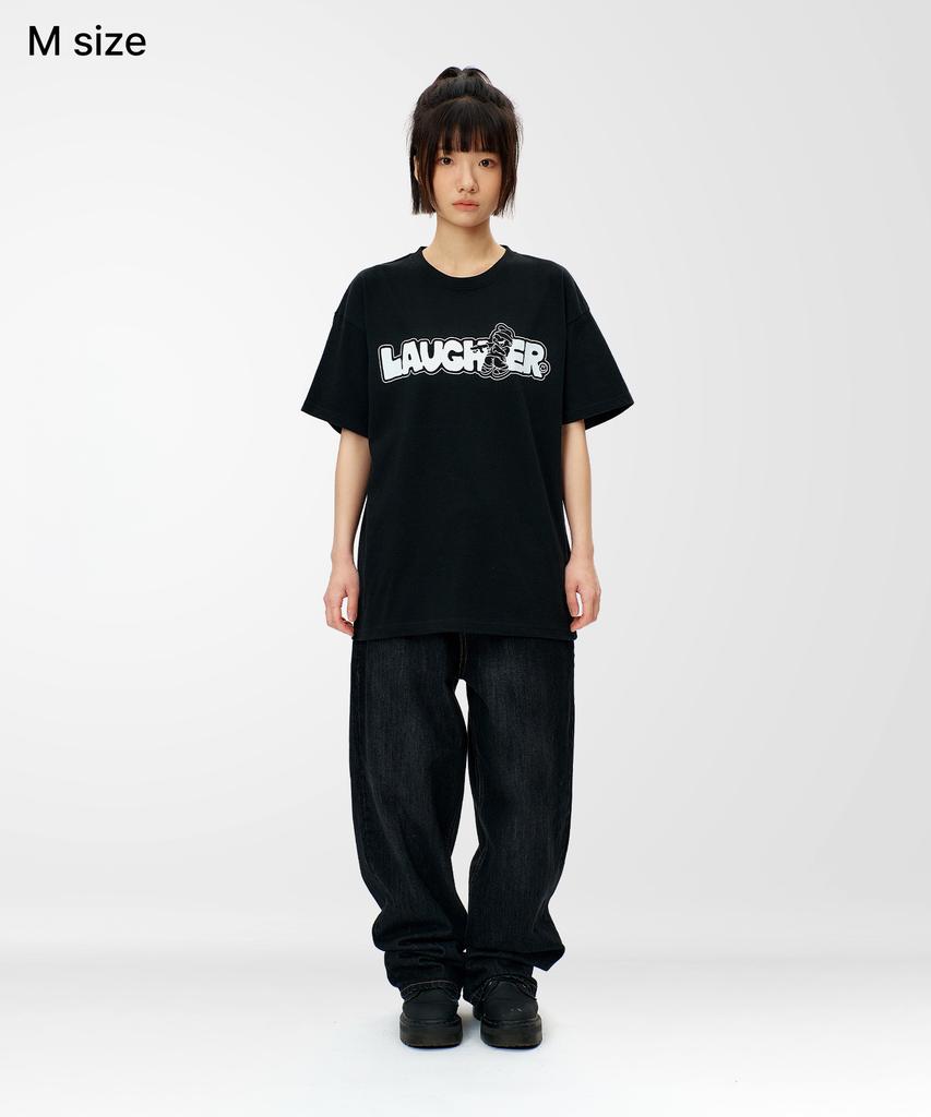 LAUGHER [2Pack] Signature Logo T-Shirt - Black & White