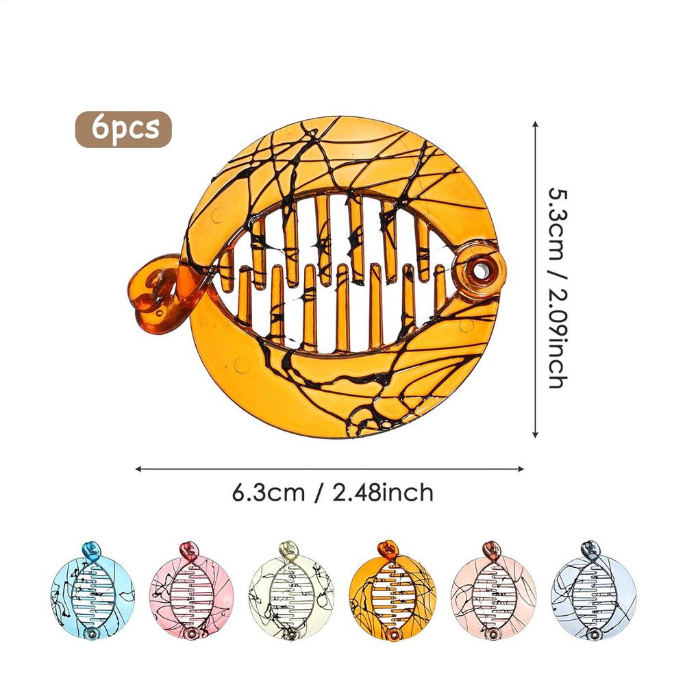 

6pcs Acrylic Hair Claw Clips Non-Slip Fashion Claws for Women Girls, Strong Hold for Thick Thin Curly Hair, Home Office Outdoor