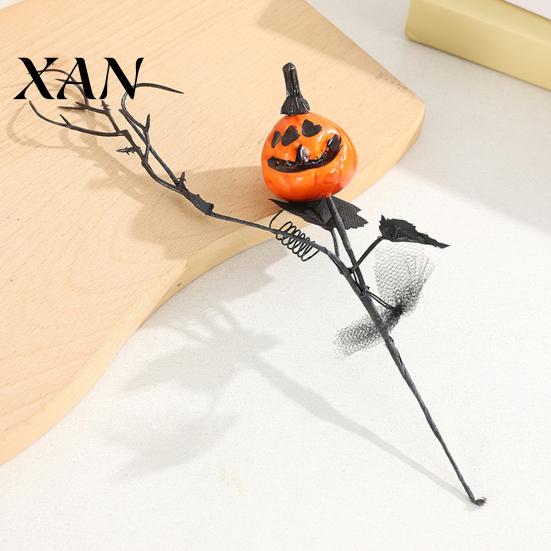 Pumpkin Vase Centerpiece Artificial Stems, Halloween Black Branch with Maple Leaves, Fake Decor Gothic Floral Arrangement for Vase, Indoor Table