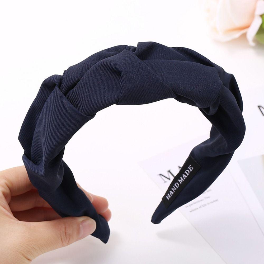 Women Girls Wide Top Knot Hair Bands Headdress Solid Color Cloth Headband Bezel Girls Hairband Hair Hoop Female Hair Accessories