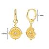 925 Silver Needle Square Pendant Hoop Earrings Vintage Gold Earrings For Women Shell Pendant Earring Fashion Jewelry Accessories