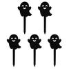 Halloween Gartenstecker 5 Stück Pflanzstecker, Acrylschild für Außenbereich Garten Rasen Hinterhof, Pflanzen Dekorationen Geisterhaus Schwarze Katze Silhouette Kunst Dekor