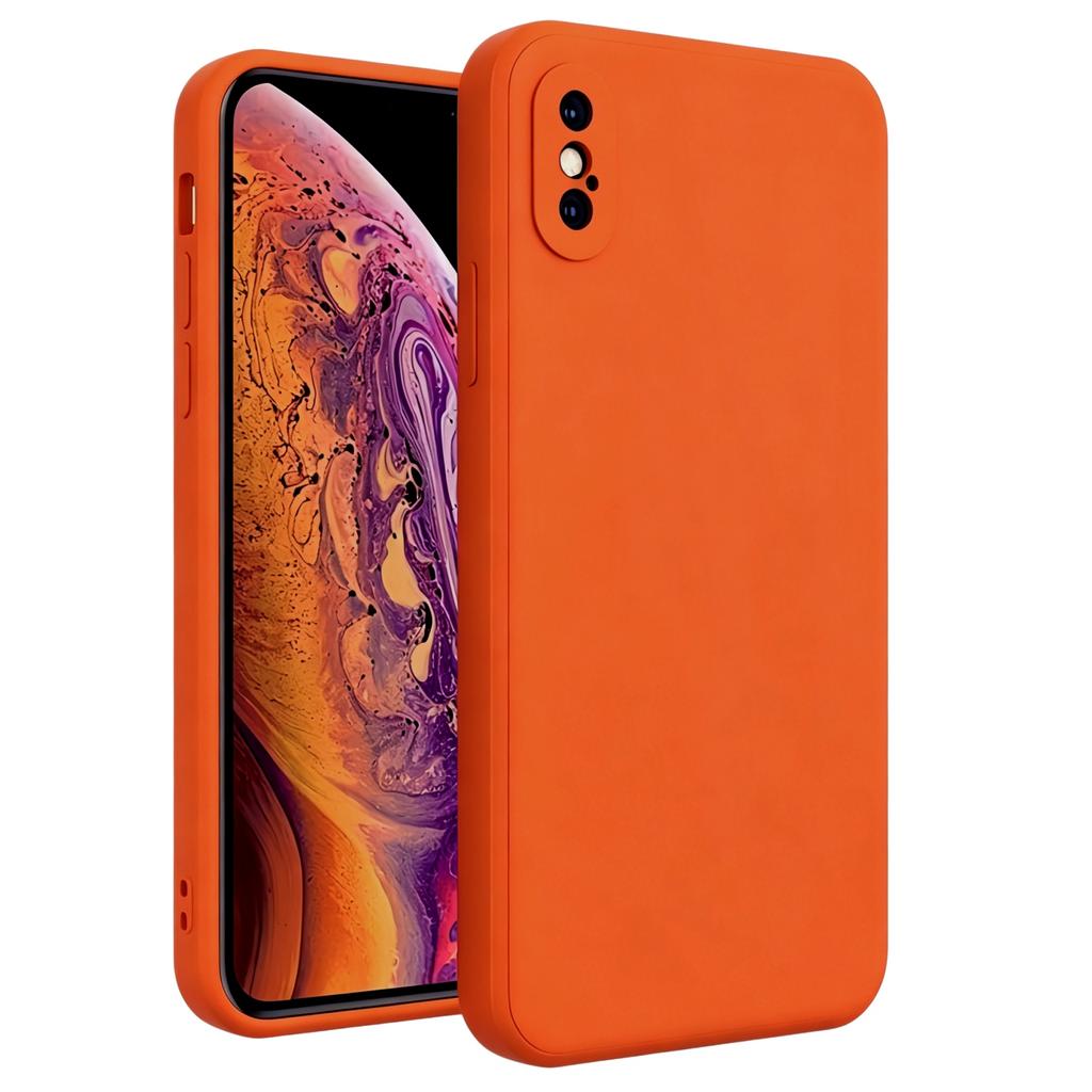 Moderne Einfarbige Stoßfeste Schutzhülle aus flüssigem Silikon für iPhone Xs Max / X / Xs