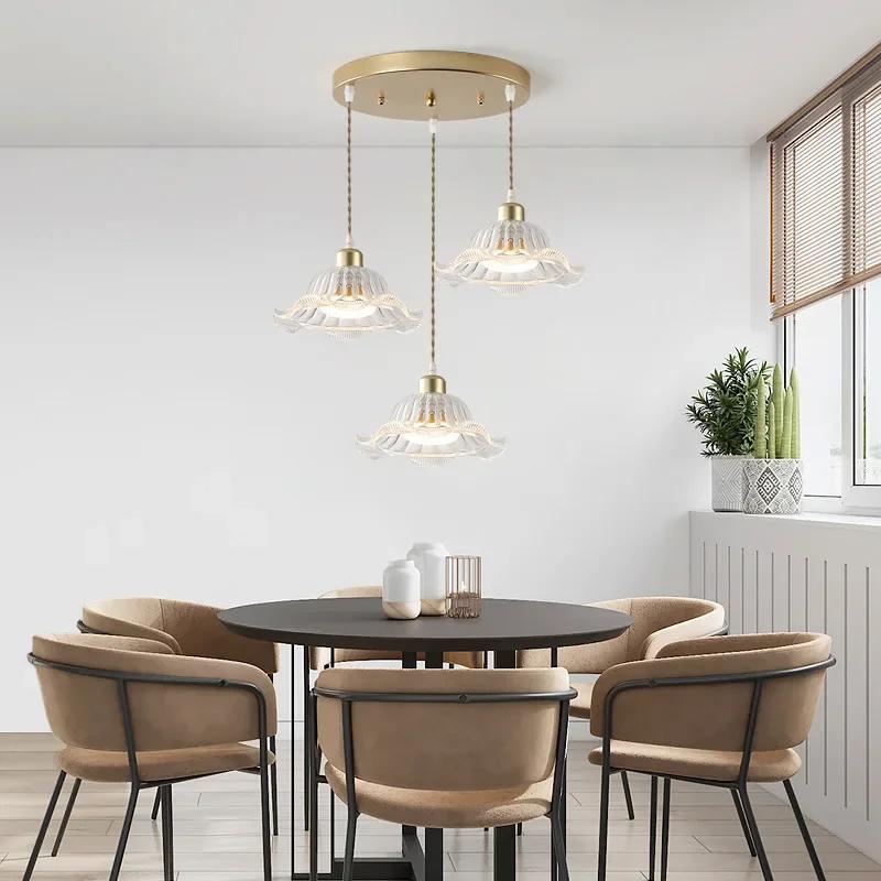 Nowoczesne Proste wysokiej jakości Restauracyjne Szklane Lampy Wiszące kolor miedziany Dekor Salon/jadalnia Oprawy Oświetleniowe Gabinet Sypialnia