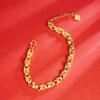 Sand Gold Women's Heart & Four-Leaf Clover Bracelet - Versatile Fashion Accessory