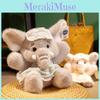 Elephant Plush Stuffed Animal With Pp Cotton Filling Soft Cuddly Toy For Kids Gift
