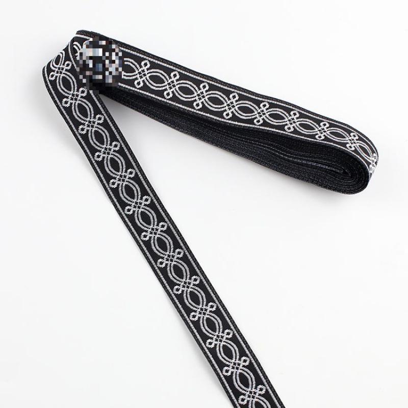 Traditional Ethnic Lace Trim with Black & White Patterns for Clothing, Carpets, & Accessories
