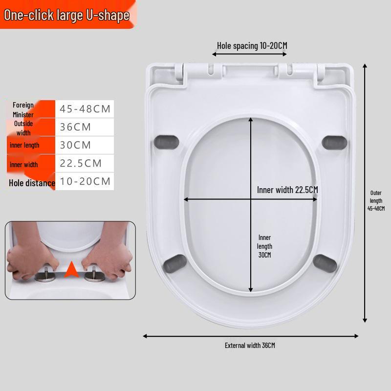 Universal Thickened One-Click Toilet Seat Cover for Household Flush Toilets